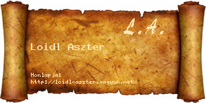 Loidl Aszter névjegykártya